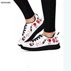 Женские сетчатые кроссовки INSTANTARTS, модная брендовая повседневная обувь на плоской подошве, с 3D принтом сердца, со шнуровкой, летняя обувь для девушек