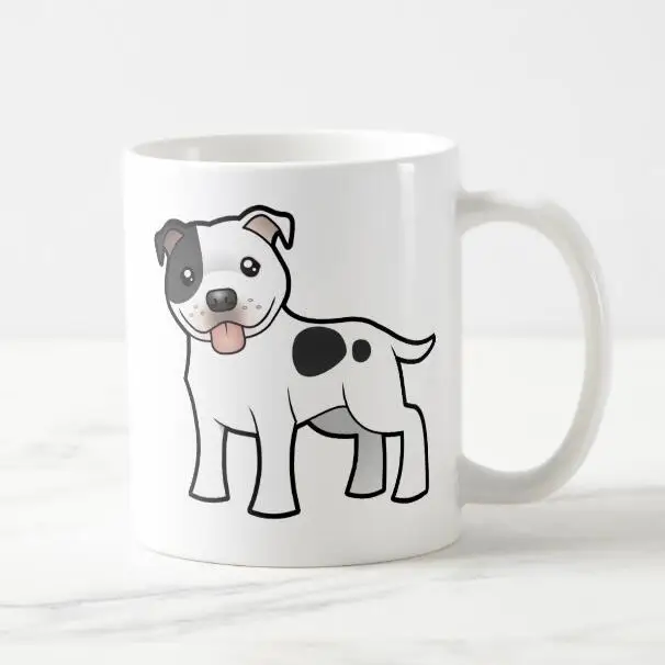 Забавный бык терьер Кофе кружка Новинка Staffie мультфильм Staffy собака пиво молоко