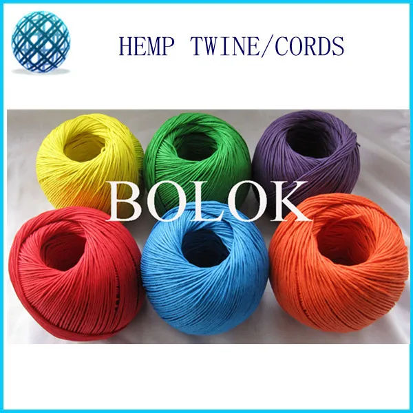 

free shipping waxed hemp cord (15pcs/lot) colored100m/ball, hemp twine cord used in all kinds packing 12 kinds color