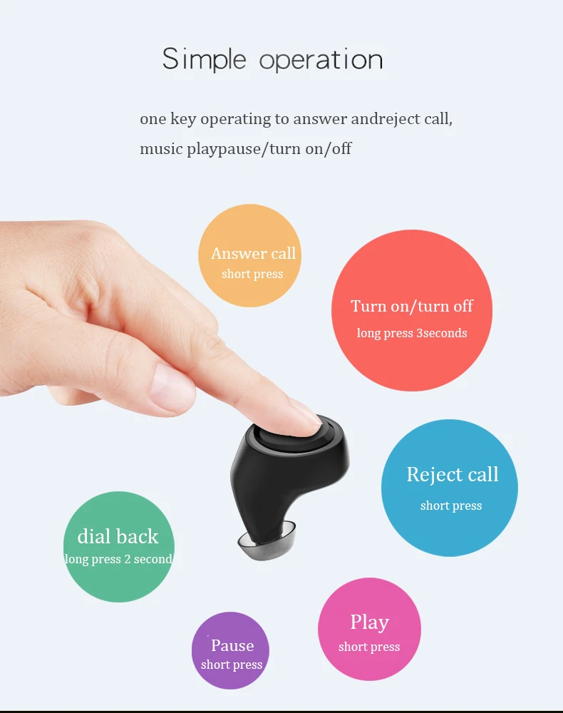 GiGiboom Mini Wireless Bluetooth Earphone Super bass 4.1 Headset with mic Handsfree earbuds for iphone Huawei xiaomi | Электроника