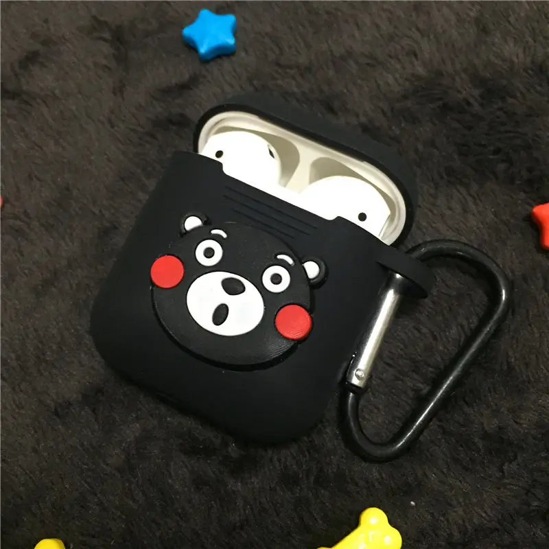 Силиконовый чехол с изображением медведя Кумамото для Apple Airpods, Капитан Америка, Человек-паук, чехол для наушников, новинка, Air Pods, 2 аксессуары