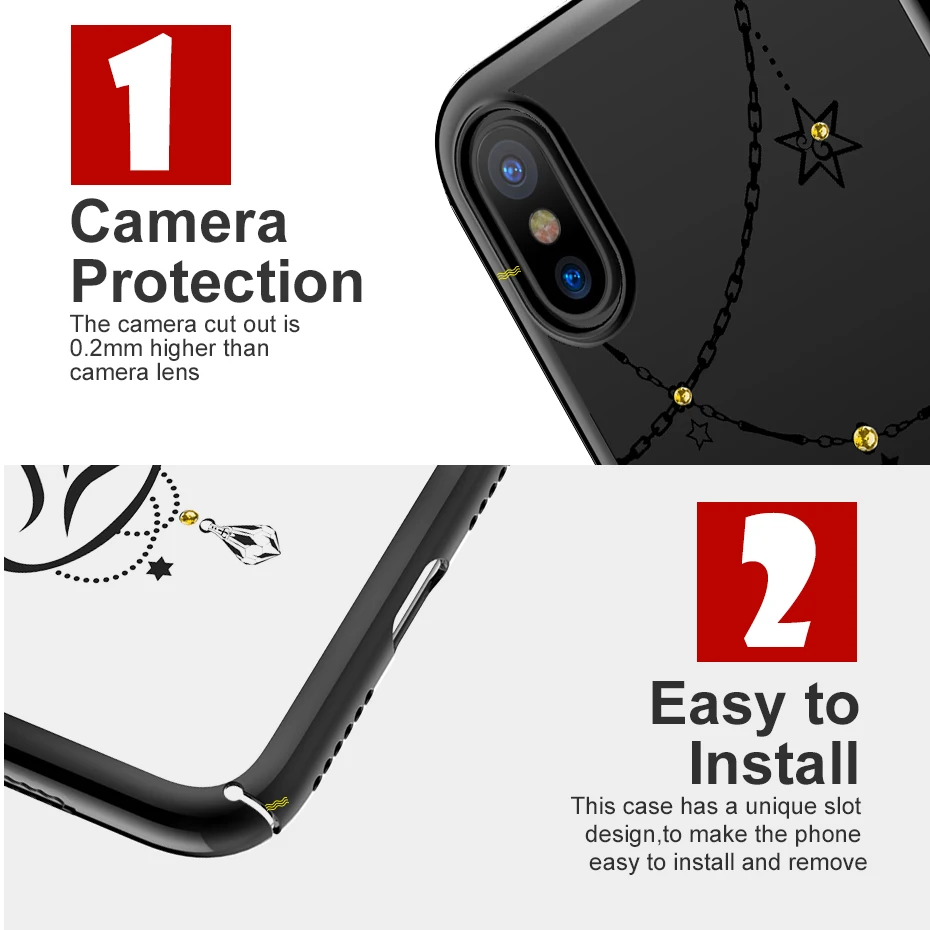 Для iPhone X 10 роскошный кейс Стразы Кристалл Алмаз прозрачное прочное покрытие для