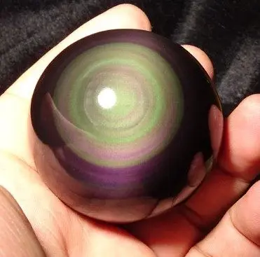 

100% natural gift obsidian stone ice colour the cat's eye ball to heal