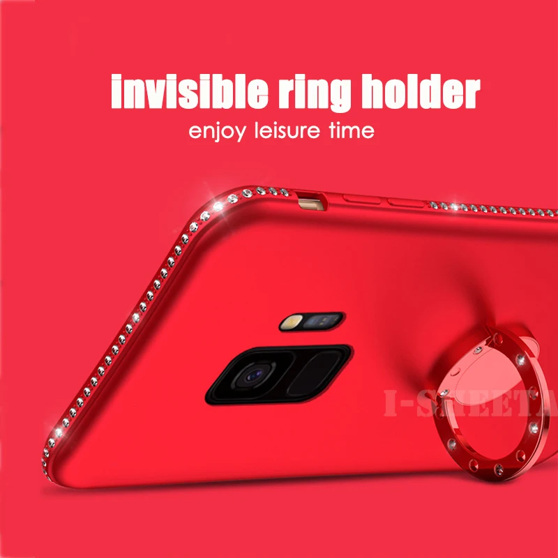 3D Блестящий чехол с бриллиантами для Samsung Galaxy S8 S9 Plus + Мягкий силиконовый из ТПУ 360
