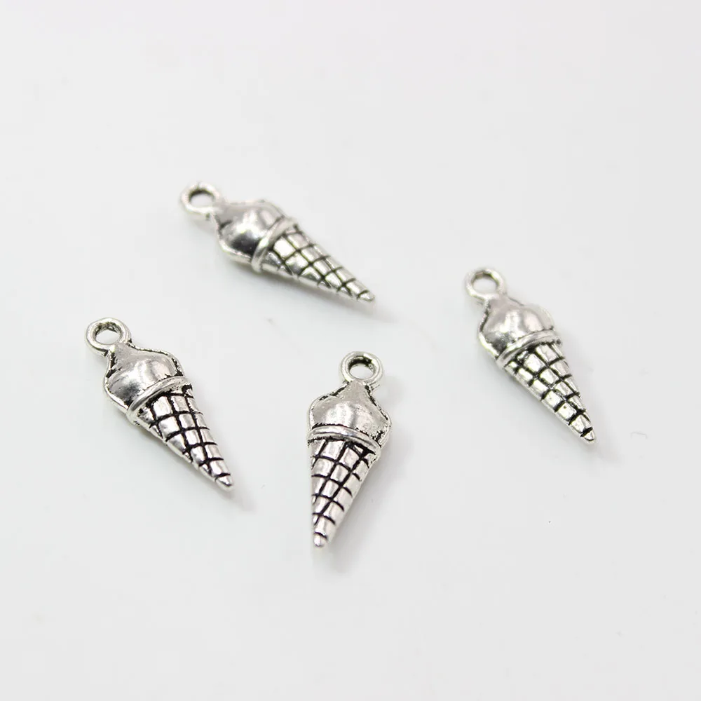 30 шт.-21x7 мм античный серебряный тональный кулон в виде мороженого для