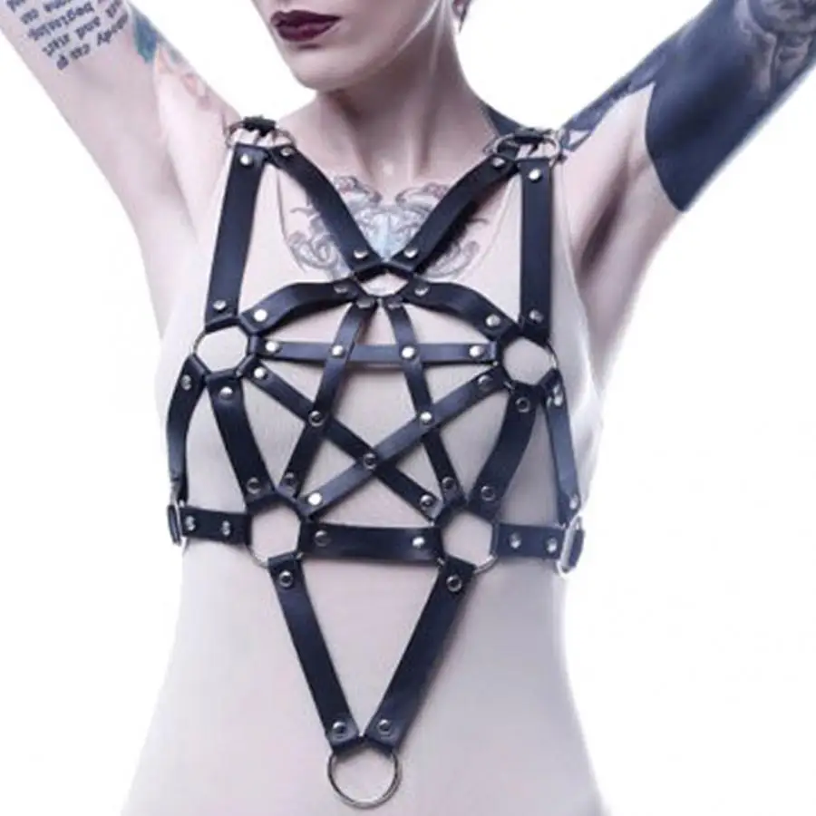 Панк сексуальное готическое мужское женское нижнее белье пятиконечный Звездный