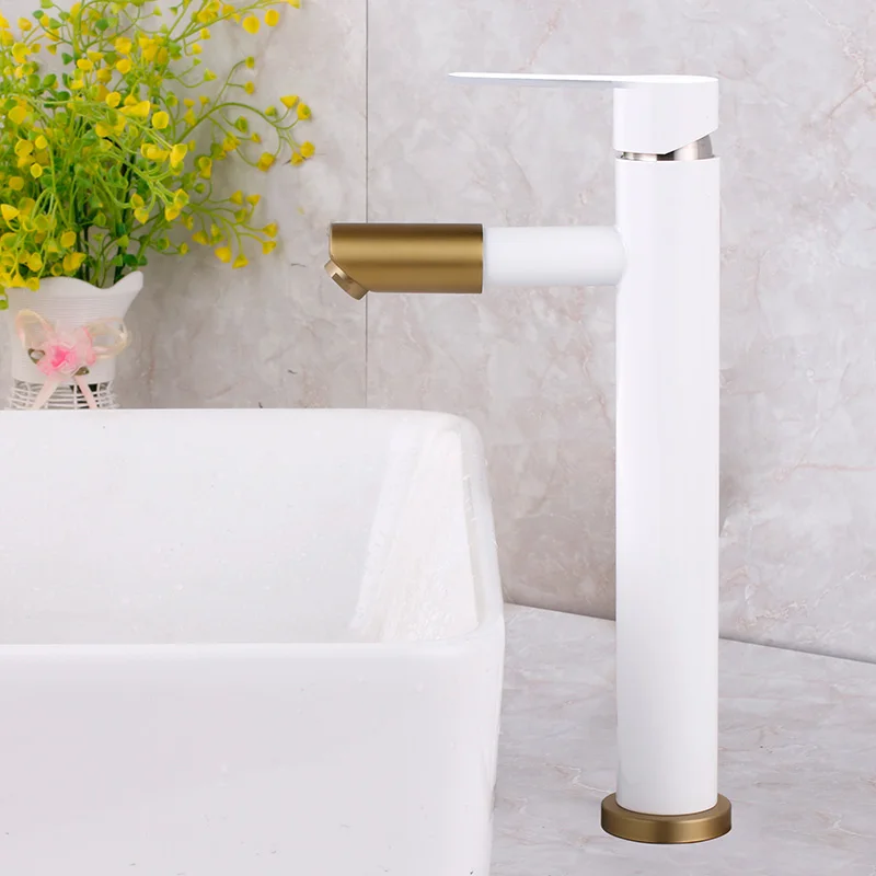 Черный или Белый крашеный кран для раковины ванной комнаты 360 градусов Поворот воды Рот