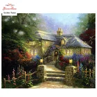 Золотой панно DIY DMC 14CT 11CT DMC ручной работы, комплекты для рукоделия вышивки, украшения стен, светящийся дом 0720