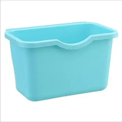 Blue Кухонная висячая коробка для мусора, домашний шкаф, дверцы мусорного бака, органайзер, Квадратный контейнер для мусора, овощи, еда, мусорное ведро - Цвет: Blue