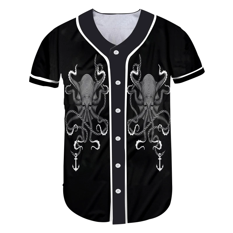 Женская футболка с коротким рукавом OGKB Повседневная на пуговицах 3D принтом