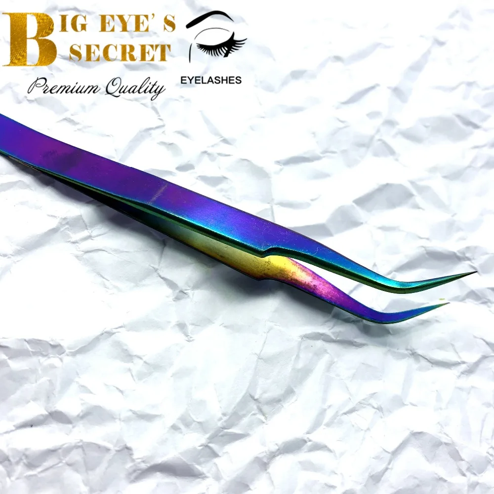 

Big eye's secret straight Stainless Steel Tweezers for Eyelash Extension Makeup Tool laser luxury Professional Free shipping