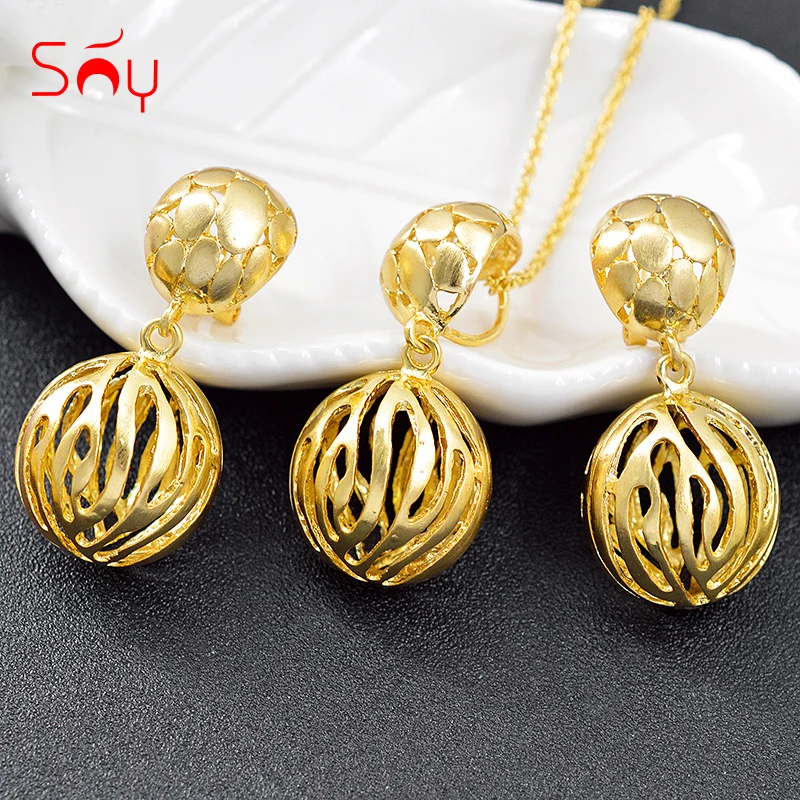 Серьги гвоздики Sunny Jewelry в виде шара романтичный набор украшений для свадьбы
