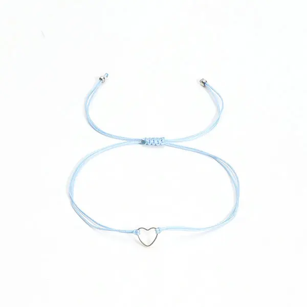 silver heart Blue Г. YCX Мода полые сердце золотого цвета браслет пару очарование регулируемый низка на удачу веревки Желание карты Браслеты классический подарки для пары браслеты для пар с пожеланиям - Окраска металла: silver heart Blue