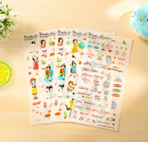 

6pcs Lovely Dress Up Girl pvc Stickers DIY Diary Scrapbook Notebook Album Cup Phone Decor Sticker Stationery School Supplies