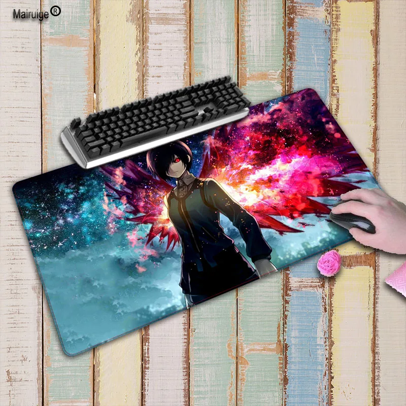 

Mairuige Skin Anime Tokyo Ghoul Large Lock Edge Mouse Mat Office Speed Control Version For DOTA 900*400*3mm Computer Mouse pad