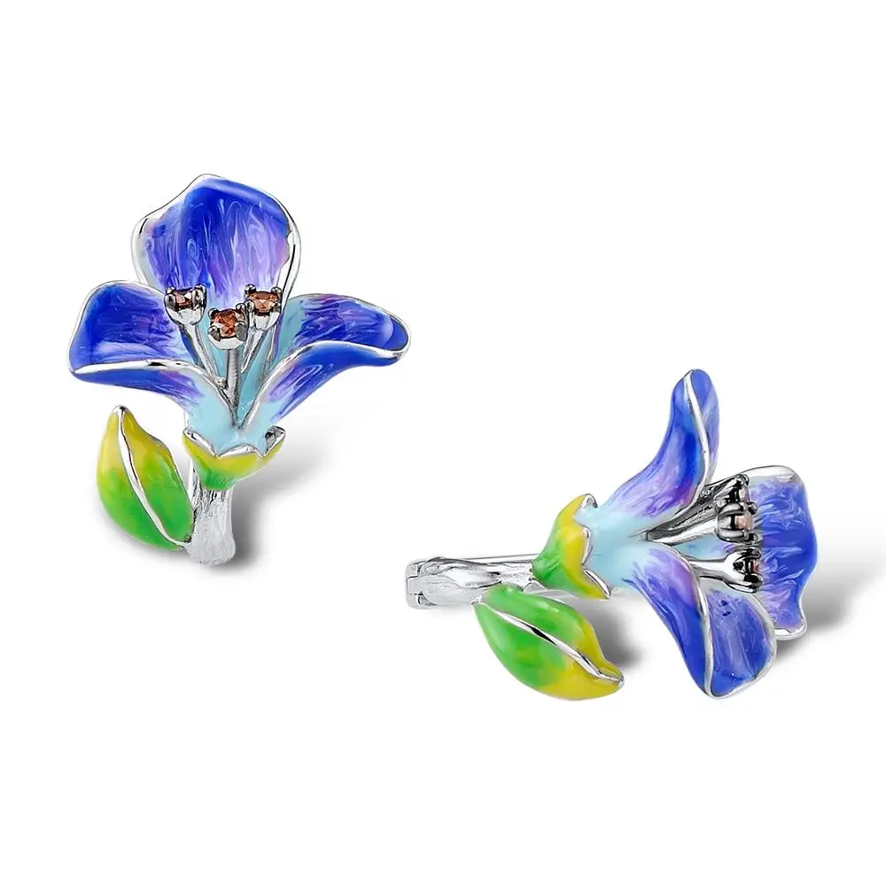 Женские серебряные сережки SANTUZZA из стерлингового серебра 925 пробы morning glory Flower