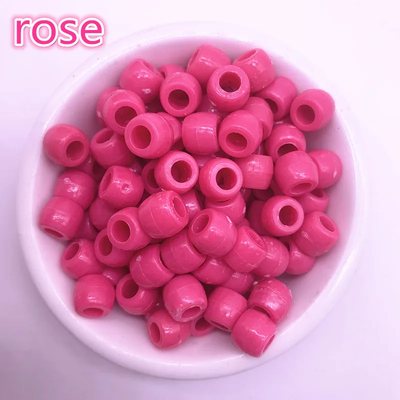 08rose Новые 50 шт 8 мм круглые пластмассовые бусины распорные бусины для самостоятельного изготовления ювелирных изделий браслет ручной работы - Цвет: 08rose