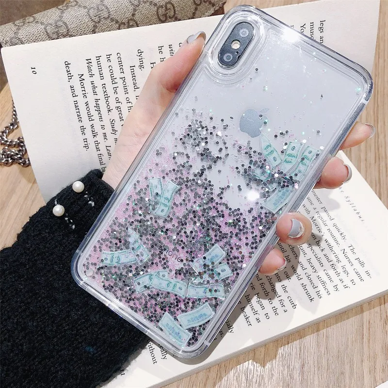 Quicksand Back Cover For iPhone X(10) XS Max XR Case Luxury Glitter Bling Shell Transparent TPU Cases 7 8 Plus Coque |