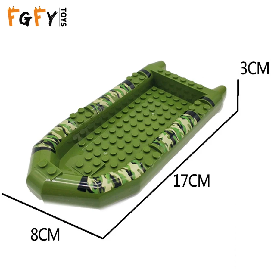 WW2 военный штурмовая лодка модель строительные блоки маленького размера идущие