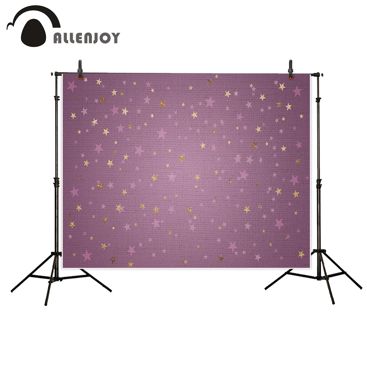 

Allenjoy background for photo studio purple gold stars children adult backdrop professional photocall for a photo shoot