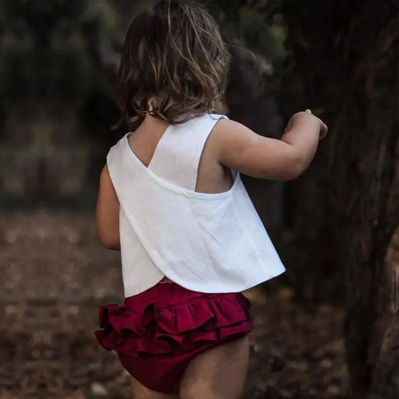 2020INN детская одежда для новорожденных девочек комплект топы без рукавов + Трусы