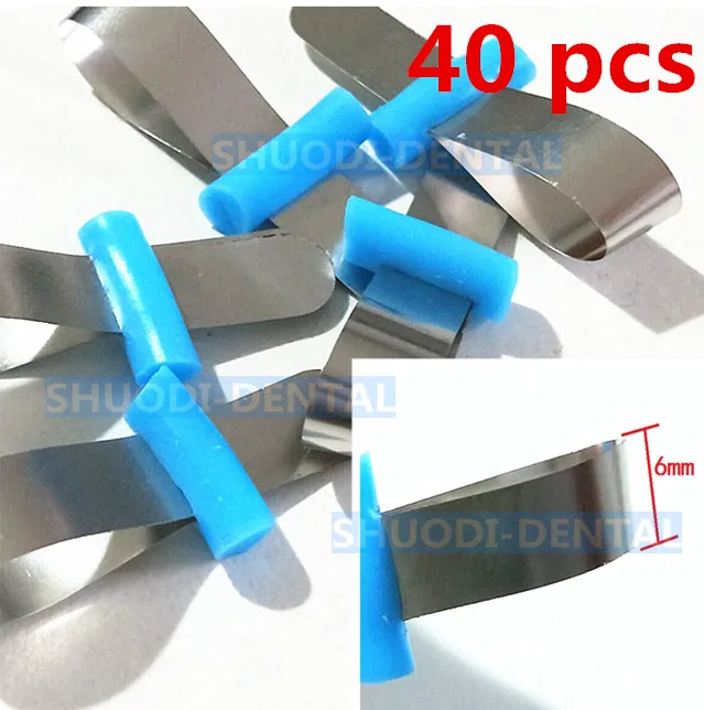 40 Pcs Blue 40 шт. зубные матрицы метаоральный Уход Отбеливание зубов фиксатор кольцо металлические зубные полосы без фиксатора Automatrix с шкафчиком - Цвет: 40 Pcs Blue