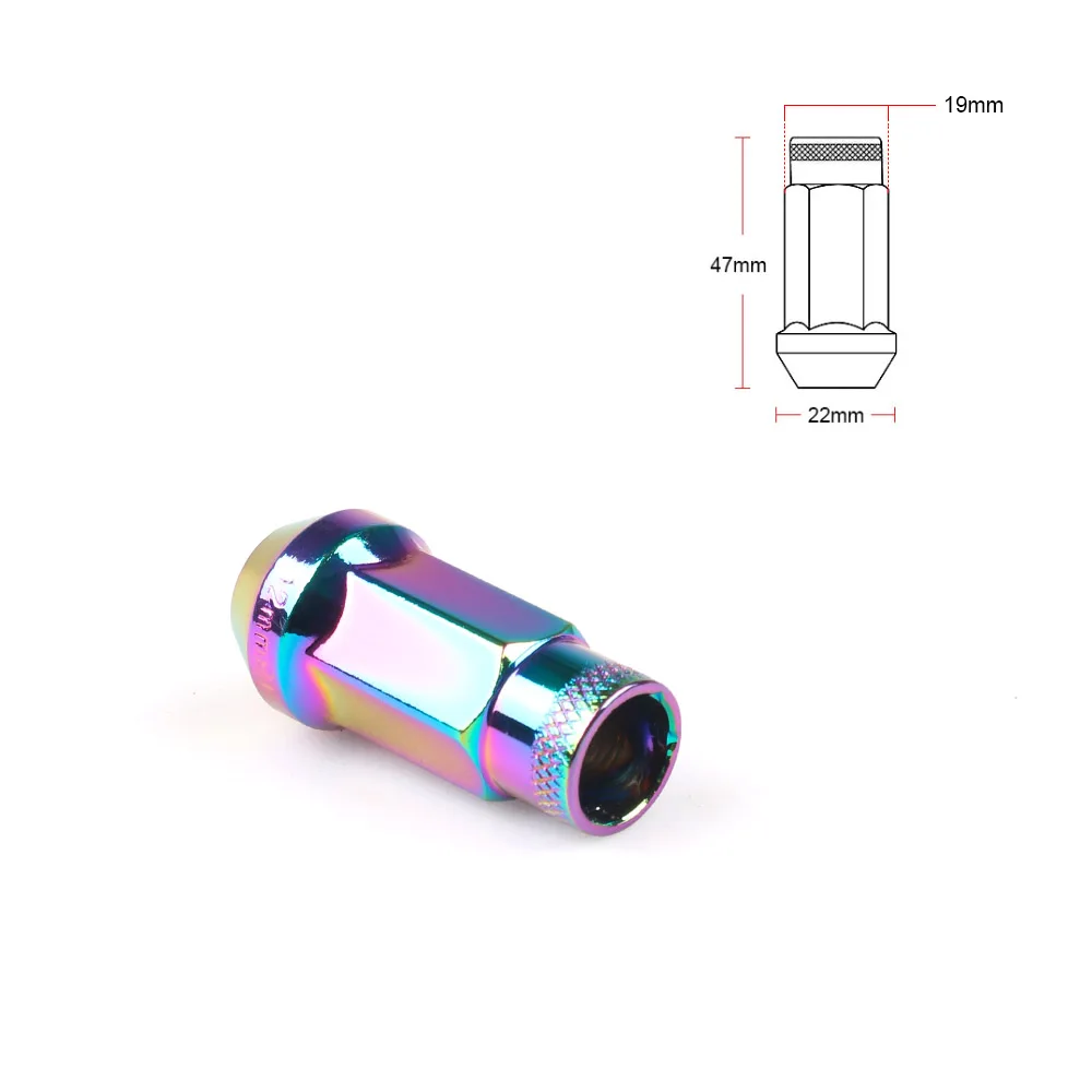 M12x1.5/M12x1.25 гайки для колес, железные гоночные гайки, гайки для гонок, 20 шт., 47 мм, гайки для гонок, гайки для колес