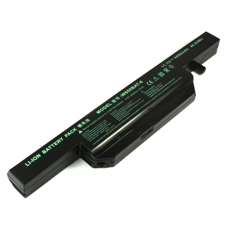 6 ячеек 4400 мач ноутбука Батарея для Clevo W650BAT-6 6-87-W650-4E42 K590C-I3 K610C-I5 K570N-I3 K710C-I7 G150S K650D K750D K4 K5 P4