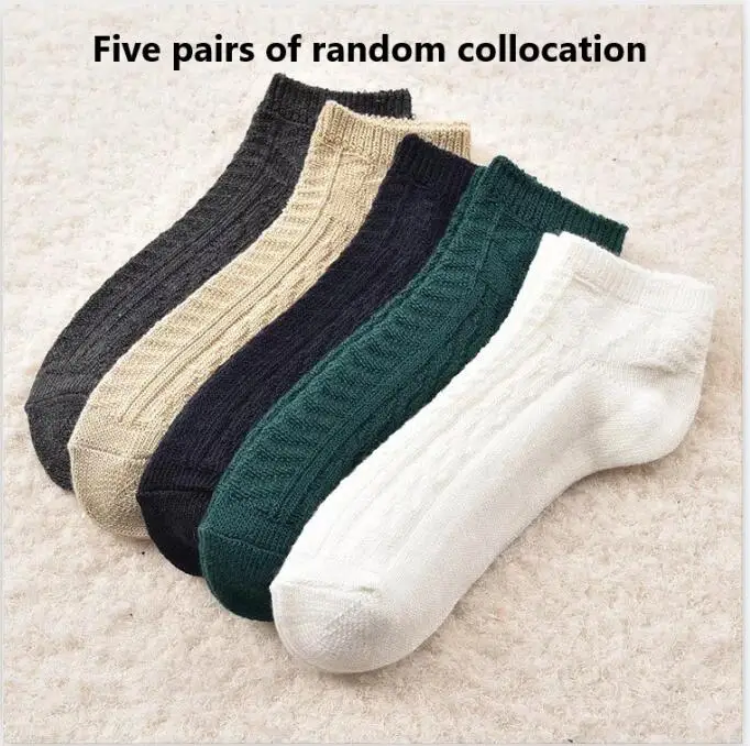 Five pairs Новинка; сезон весна-лето; носки-лодочки из чистого хлопка; женские дышащие, впитывающие пот и влагостойкие удобные носки - Цвет: Five pairs