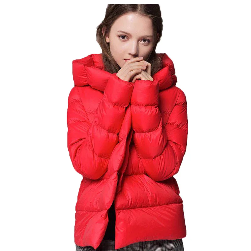 Парка женская на утином пуху однобортная с капюшоном зимняя wq693 | Женская одежда