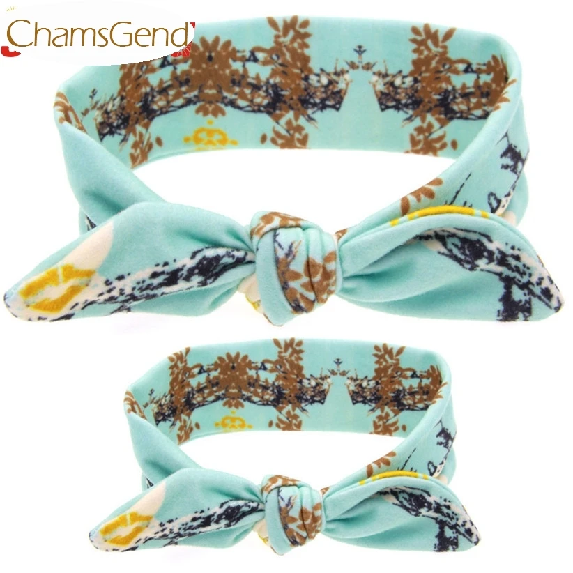 Женская и Детская повязка на голову в клетку с заячьими ушками для девочек