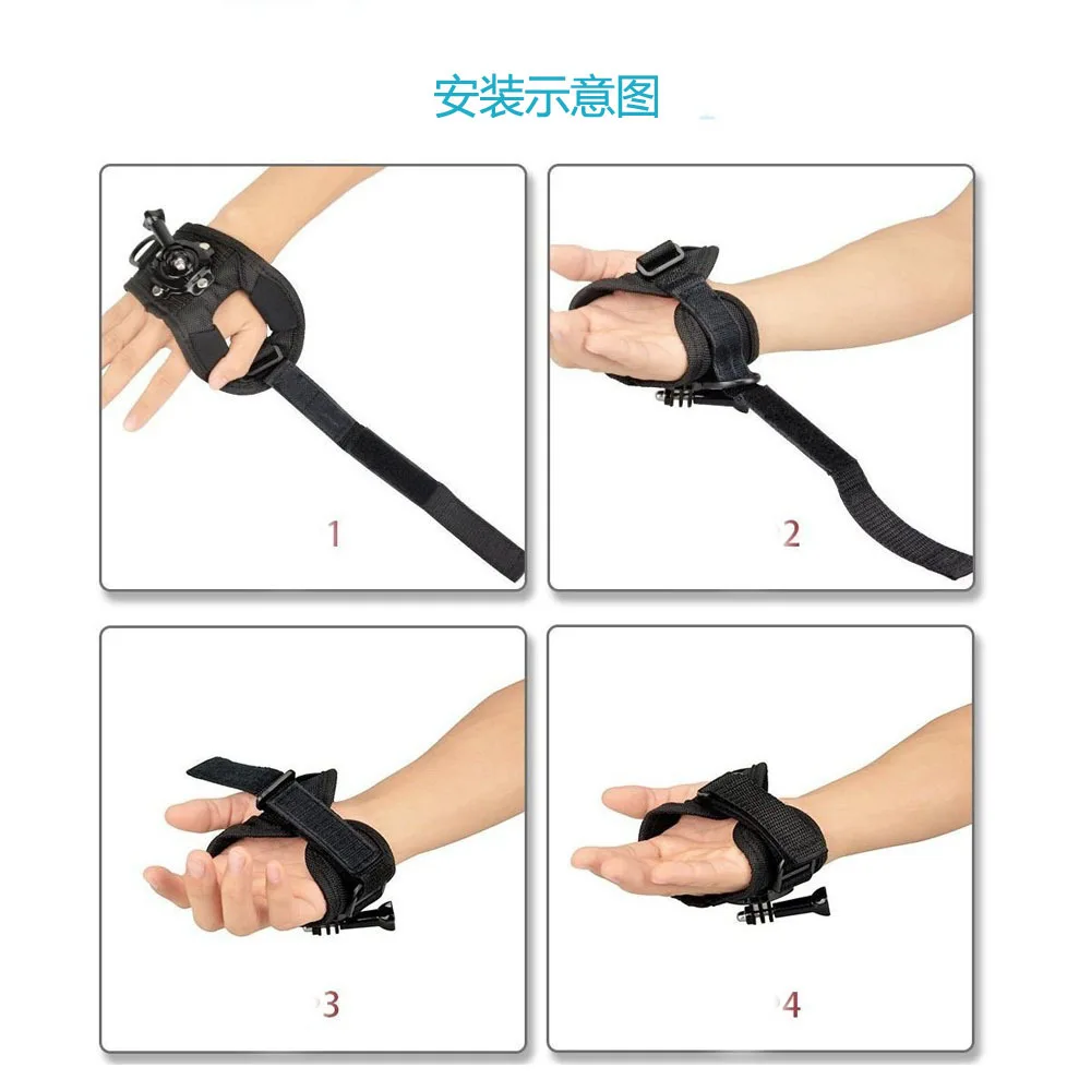 Sports camera accessories 360 degree gloves Tripod Mount Adapter for Gopro palm with rotation wrist hero 5/4/3 | Электроника