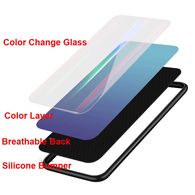 Amzboon градиентная стеклянная крышка для iphone XS Max чехол Ультратонкий XR Aurora 6 7 8 PLus Coque
