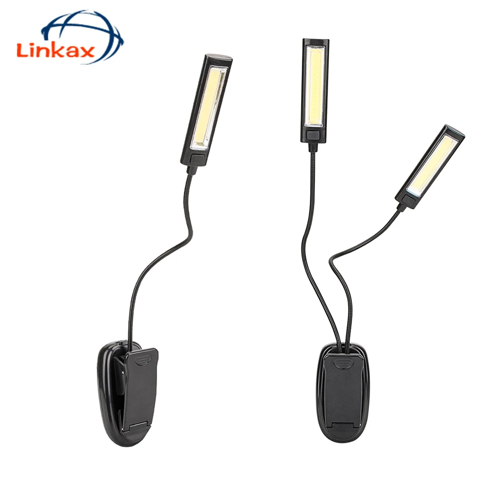 Лампа светодиодная для чтения книг компактный гибкий светильник с клипсой цвет