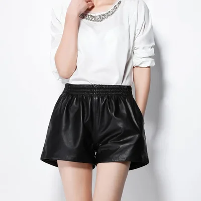 Tao Ting Li Na New Fashion Genuine Sheep Leather Shorts G3