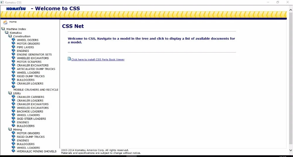 Полный набор для KOMATSU CSS 2014|full set|setset 2 |
