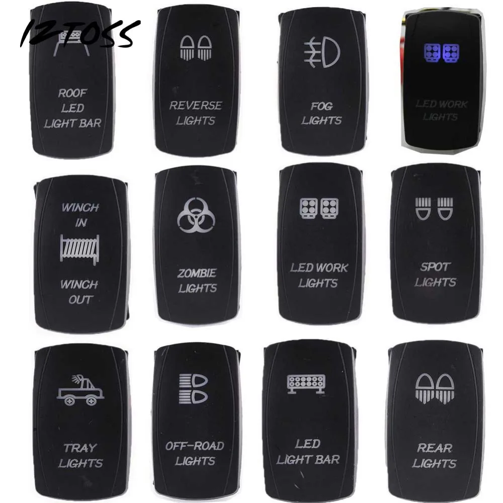 IZTOSS элементарных с подсветкой включения выключения рокер однополюсного