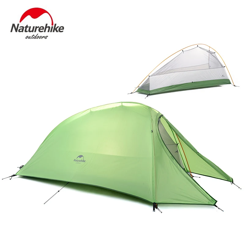 NatureHike открытый портативный одиночный мужской палаточный Кемпинг 1 человек легкий водонепроницаемый палатки с ковриком оборудование для лагеря - Цвет: 210T green