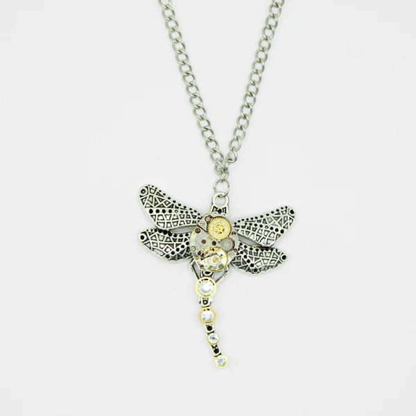 Массивное ожерелье-часы в стиле стимпанк с винтажным готическим кулоном виде