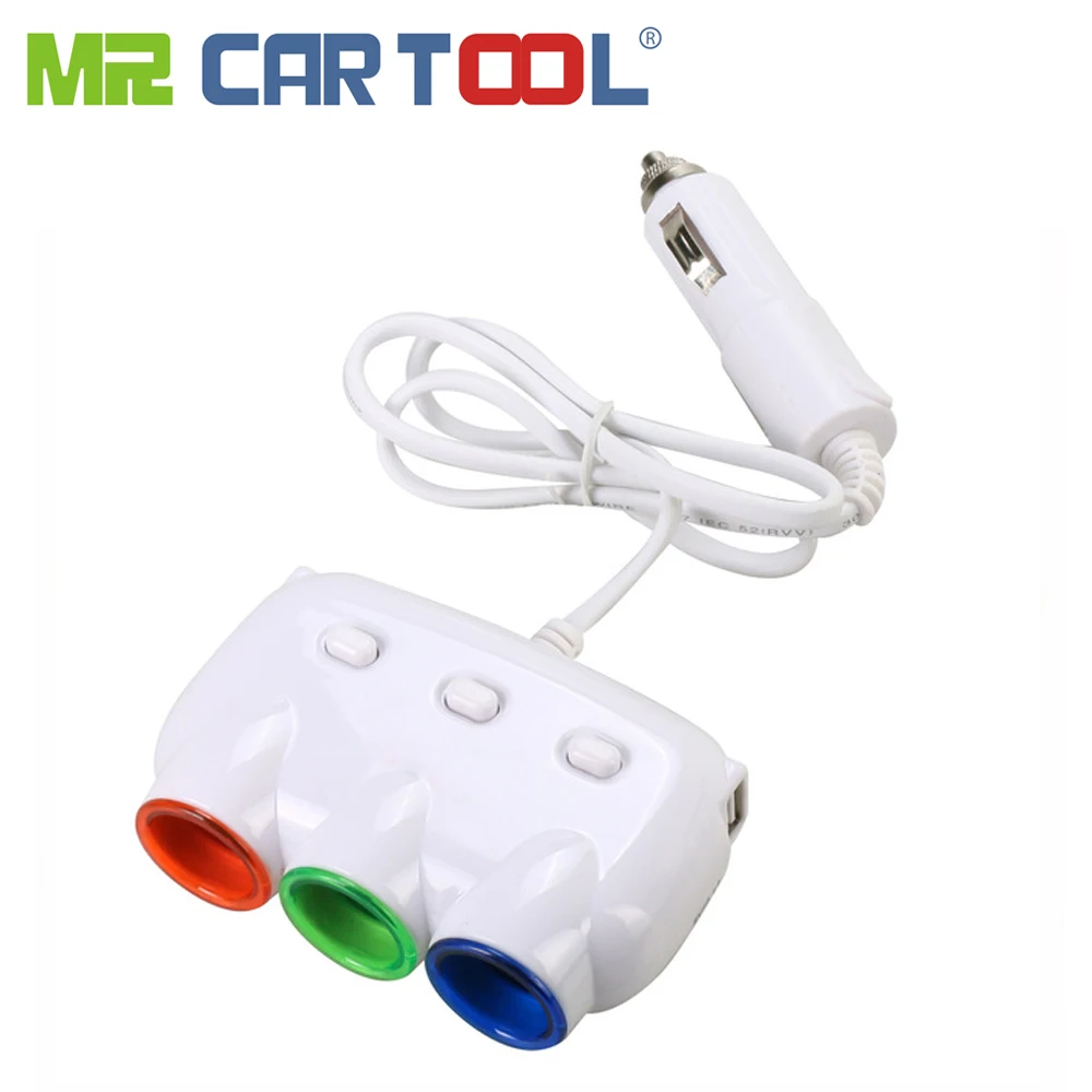 USB автомобильный адаптер питания 3 в 1 розетка для прикуривателя 2 Dual usb порта