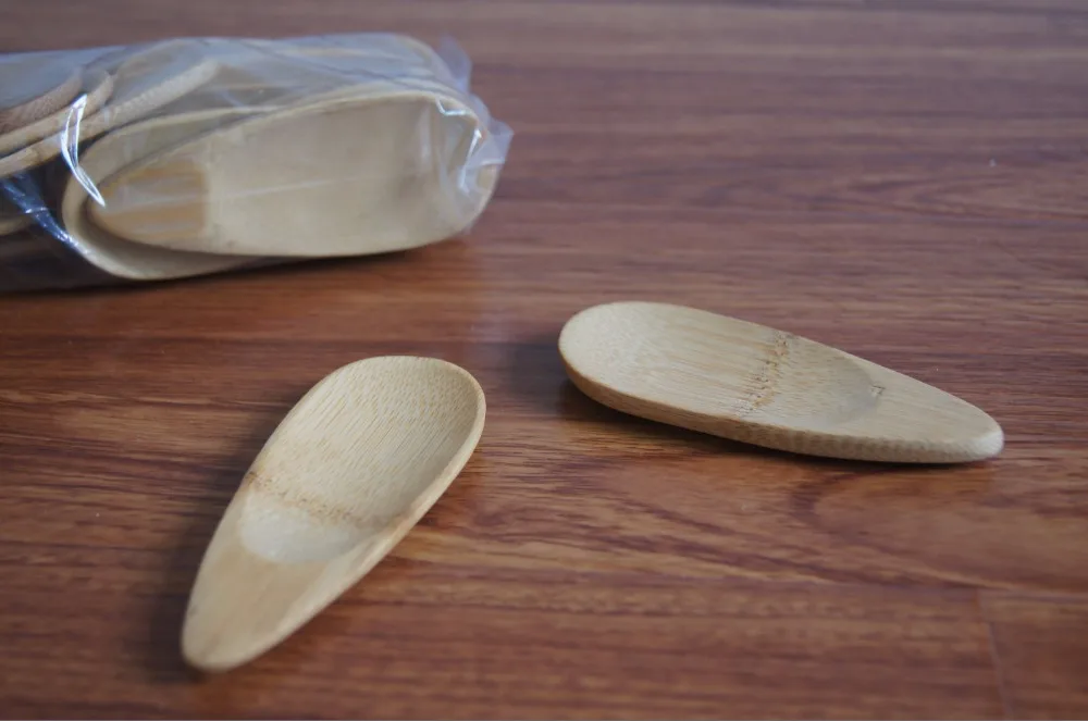 

Designer Mini Bamboo Pure Natural Wooden Tea Spoon Non Bleaching Flat Scoop Kitchen Essential High Quality