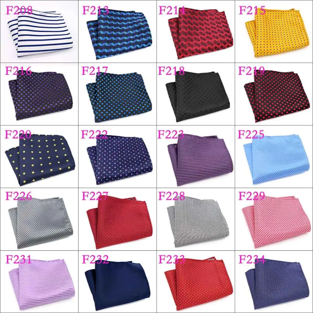 color chart 11 50 шт./лот) 25 см мужские шелковые носовые платки Цветочные клетчатые полосы жаккардовые горошек карманные квадраты Свадебная вечеринка - Цвет: color chart 11