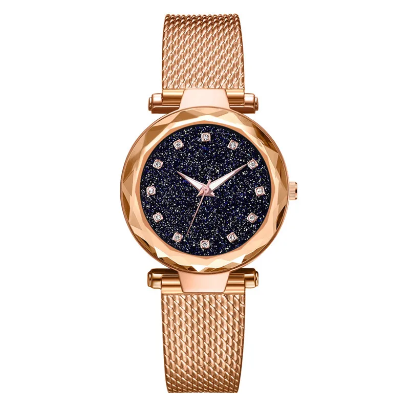 Women Watches Fashion Simple Quartz Mesh Strap Ladies Casual Crystal Star Sky Wristwatch Female Clock Dress Gifts reloj mujer /D | Наручные