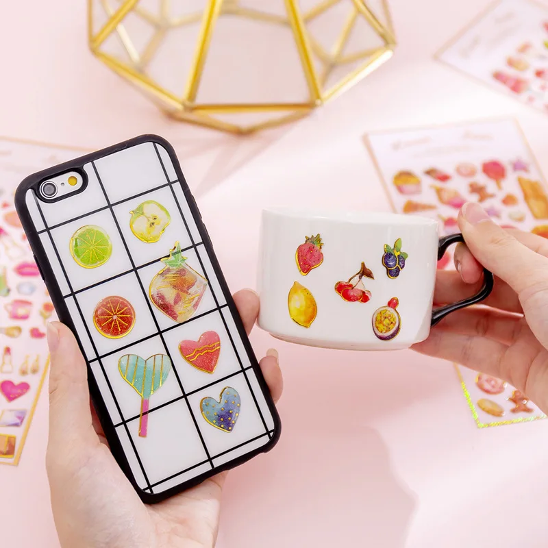 24 pcs/lot Sweet Cake Geometry Diy 3D Decorative Stickers Scrapbooking Stick Label Diary Stationery Album Stickers