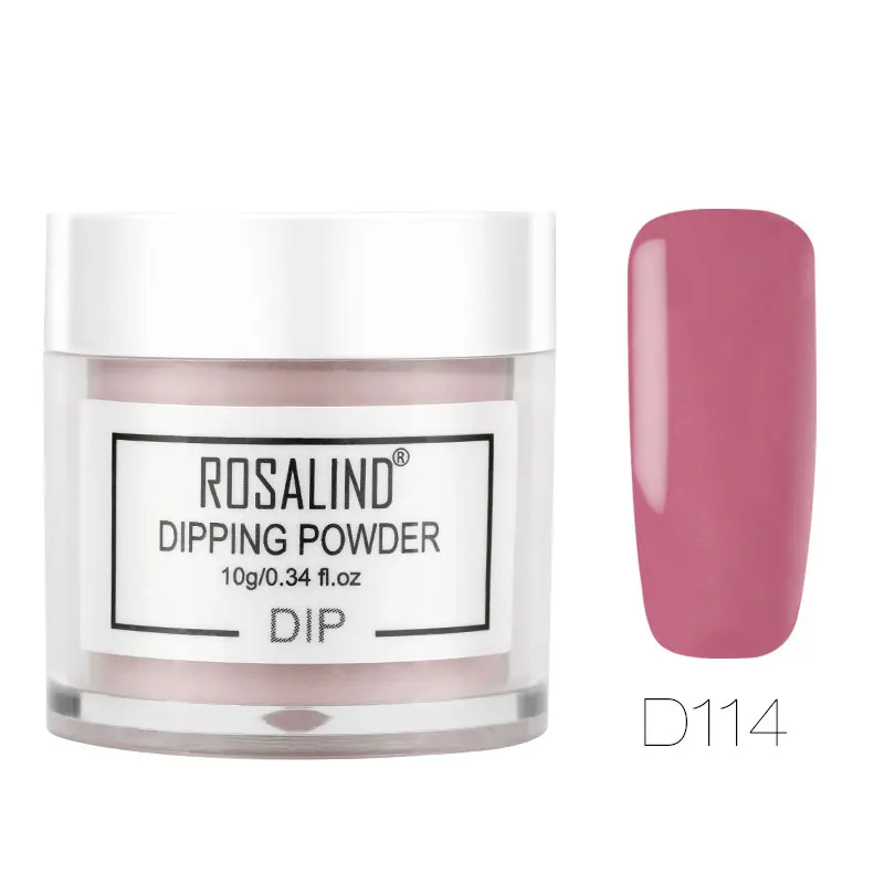 D114 ROSALIND 10 г погружающийся порошок для ногтей Блеск градиентный французский лак Натуральный Цвет голографический без лампы для лечения ногтей украшения - Цвет: D114