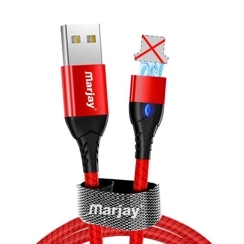 Only Red Cable Marjay Магнитный usb type-C кабель для samsung Galaxy S10e Plus Xiaomi Быстрая зарядка USB-C зарядное устройство для мобильного телефона USBC type-C кабель - Цвет: Only Red Cable