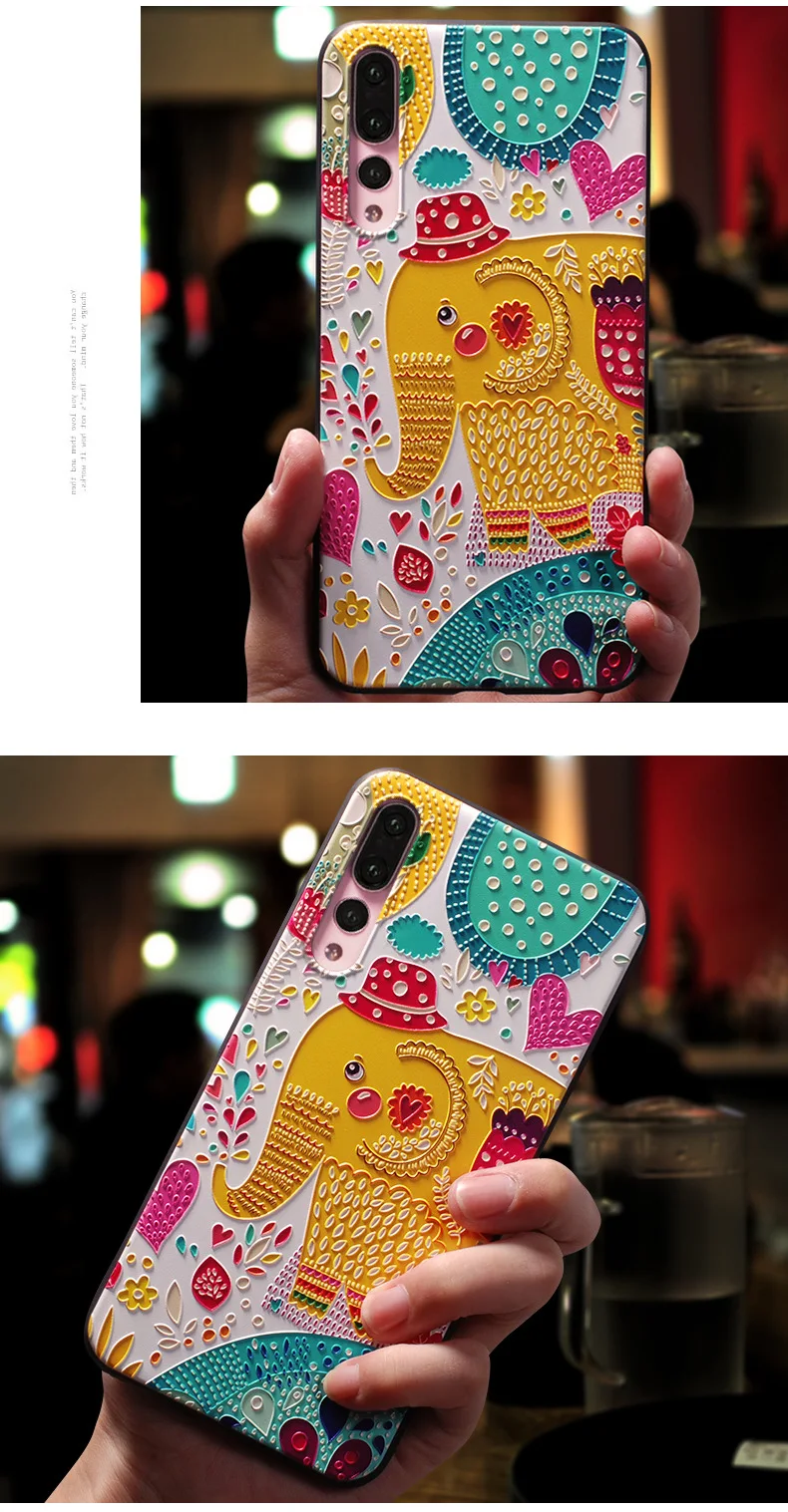 3D рельефный чехол для huawei P30 P20 Lite Pro Nova 4 3e Honor Коврики 20 20X10 V20 V10 9 V9 8 чехол силиконовый чехол для полной посылка чехол бампер
