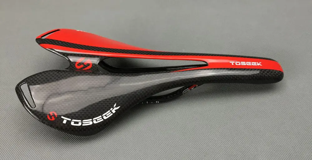 TOSEEK глянцевая 3 К отделка Полный Carbon Fibre Передние сиденья коврик седло велосипеда Запчасти 115