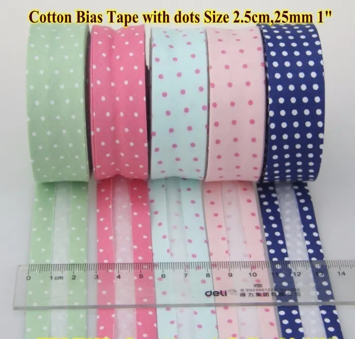 Лента для обвязки мелких точек из 100% хлопка 25 мм 20 10 метров|ribbon 25mm|tape sewingbias binding |