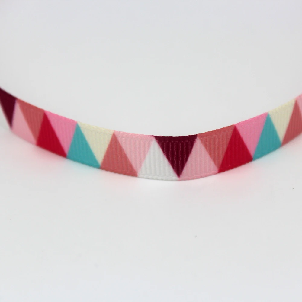 PPCrafts 3/8 &quot10 мм Grosgrain лента с принтом треугольник для поделок своими руками Hairbow